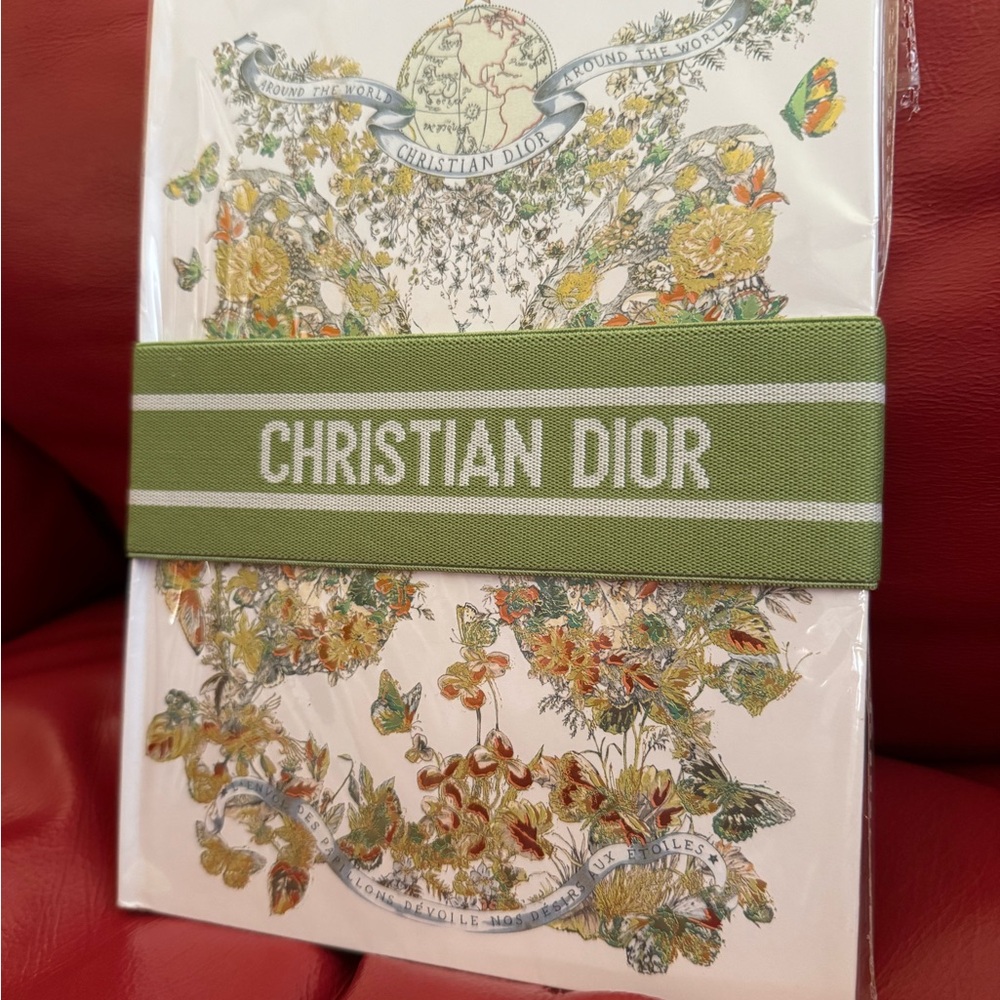 Dior Floral Notebook with Green Band